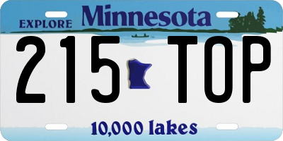 MN license plate 215TOP
