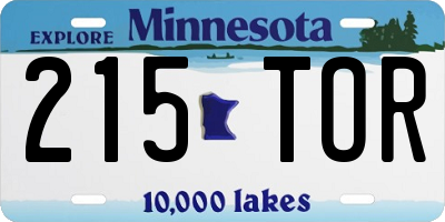 MN license plate 215TOR