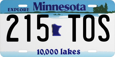 MN license plate 215TOS