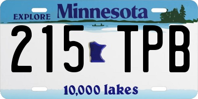 MN license plate 215TPB
