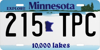 MN license plate 215TPC
