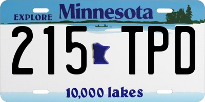 MN license plate 215TPD