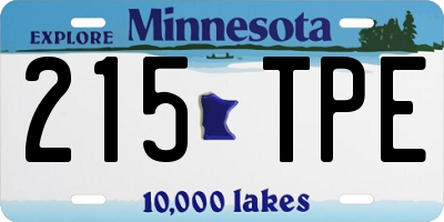 MN license plate 215TPE