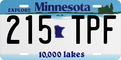 MN license plate 215TPF