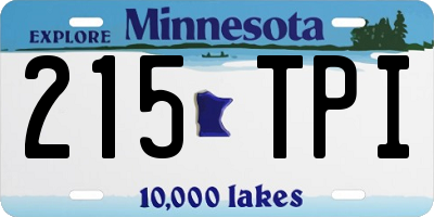 MN license plate 215TPI