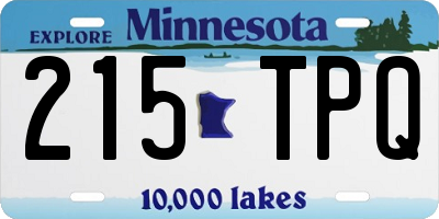 MN license plate 215TPQ
