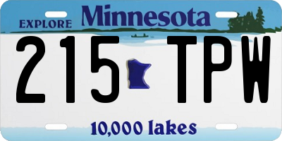 MN license plate 215TPW