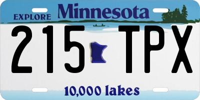 MN license plate 215TPX