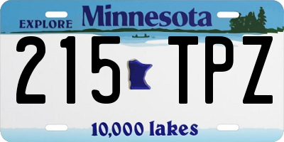 MN license plate 215TPZ
