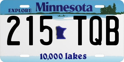 MN license plate 215TQB