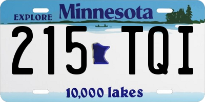 MN license plate 215TQI