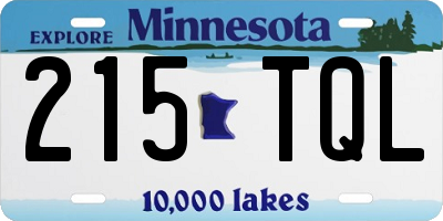 MN license plate 215TQL