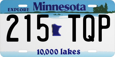 MN license plate 215TQP