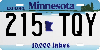 MN license plate 215TQY