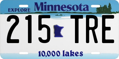 MN license plate 215TRE