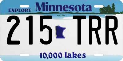 MN license plate 215TRR