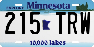 MN license plate 215TRW