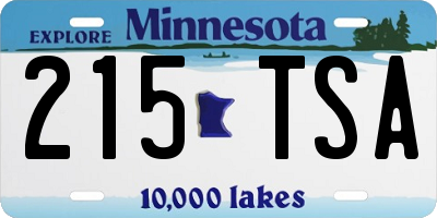 MN license plate 215TSA
