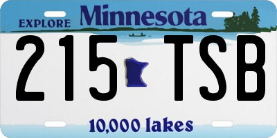 MN license plate 215TSB