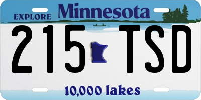 MN license plate 215TSD