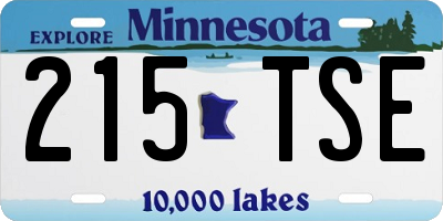 MN license plate 215TSE