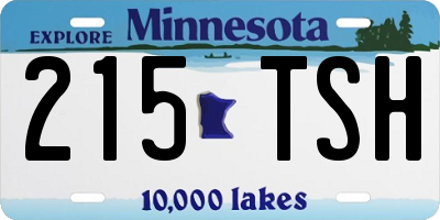 MN license plate 215TSH