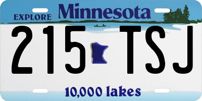MN license plate 215TSJ
