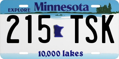 MN license plate 215TSK