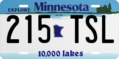 MN license plate 215TSL