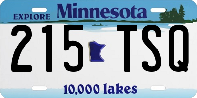 MN license plate 215TSQ