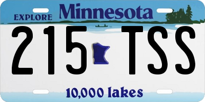 MN license plate 215TSS