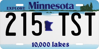 MN license plate 215TST