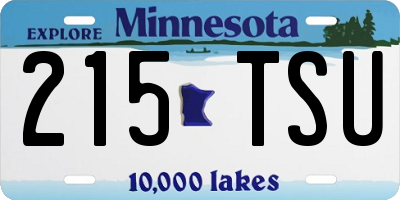 MN license plate 215TSU