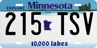 MN license plate 215TSV