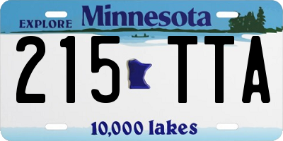 MN license plate 215TTA