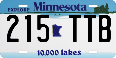 MN license plate 215TTB