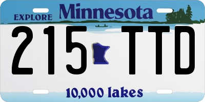 MN license plate 215TTD