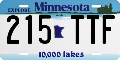 MN license plate 215TTF