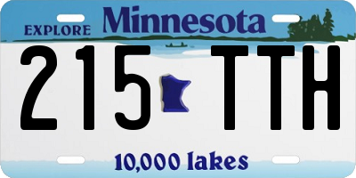MN license plate 215TTH