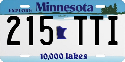MN license plate 215TTI