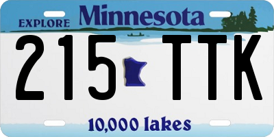 MN license plate 215TTK
