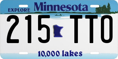 MN license plate 215TTO