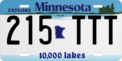 MN license plate 215TTT