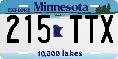 MN license plate 215TTX