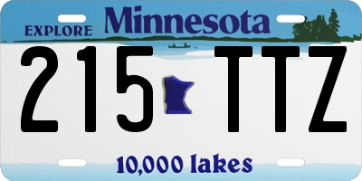 MN license plate 215TTZ