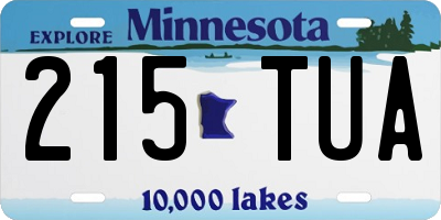 MN license plate 215TUA