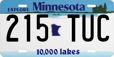 MN license plate 215TUC