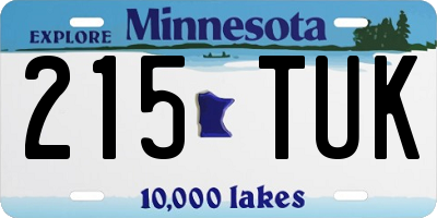 MN license plate 215TUK