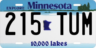 MN license plate 215TUM