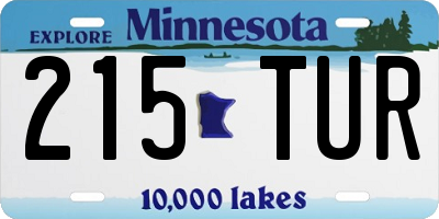 MN license plate 215TUR